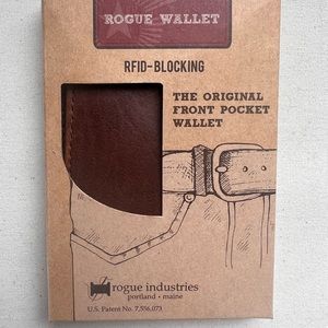 New in box. Bison leather Rogue wallet - front pocket wallet.